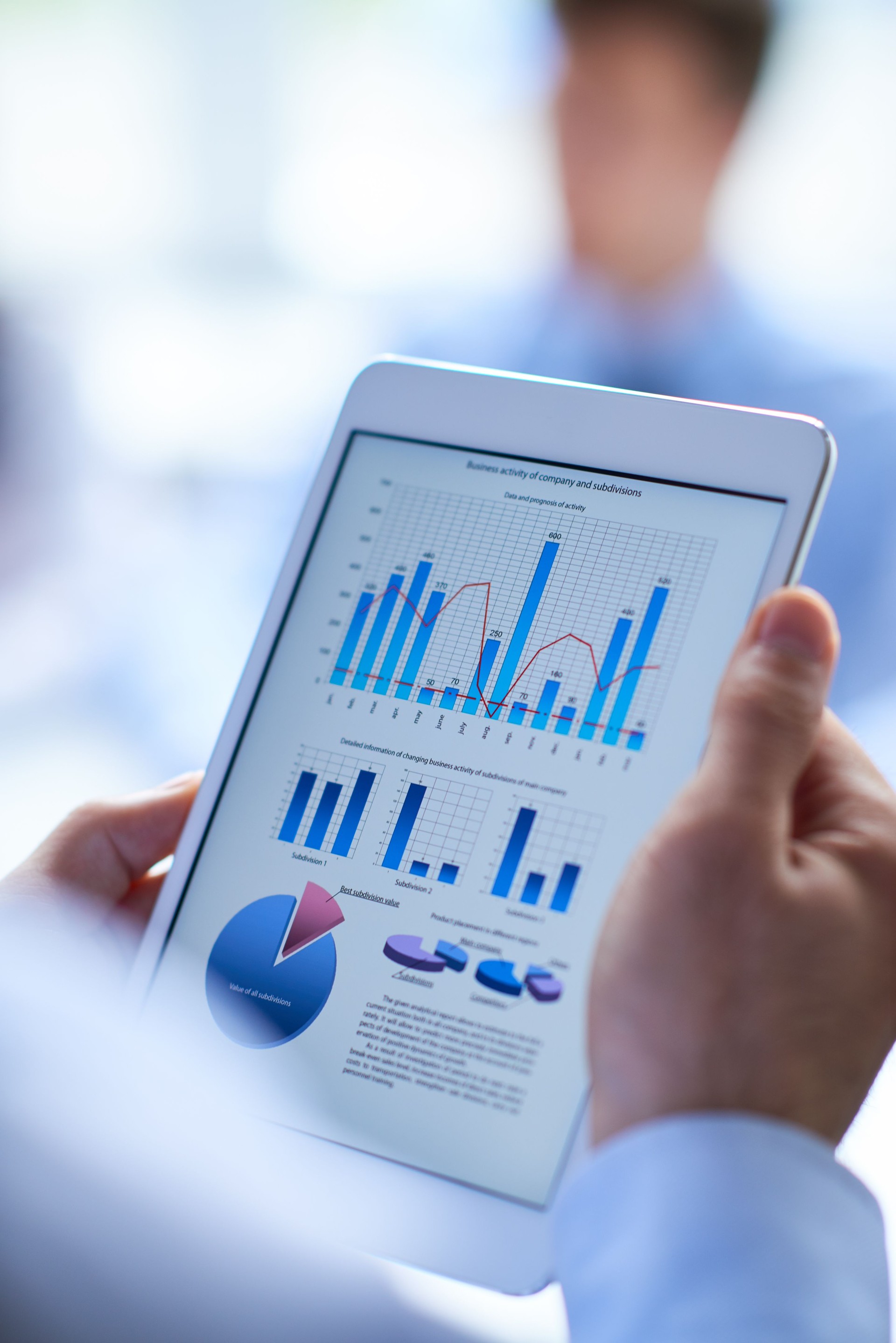 Working with data on tablet